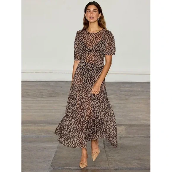 Never Fully Dressed Size US 4 / UK 8 EU 36 Leopard Print Sheer Lucia‎ Dress - Picture 12 of 12